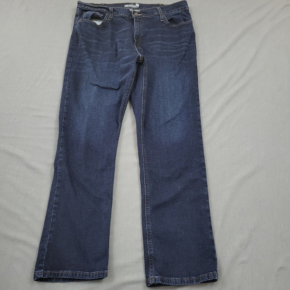 Members Mark‎ Straight Fit Jeans Mens 36x30 Dark Wash Blue Denim Stretch